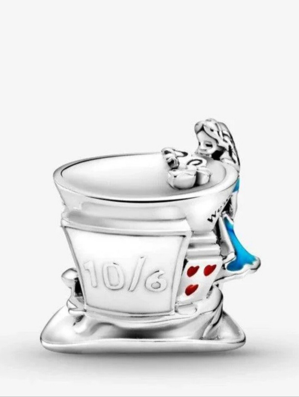 Pandora Disney Alice in Wonderland Mad Hatter Hat Charm 925 Sterling Silver
